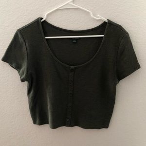 Olive Green Crop Top